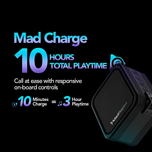 MadRabbit Sound Rock Wireless Portable Bluetooth Speaker with Deep Bass Subwoofer, IPX7, Call Function, Hook Lock black MadRabbit Sound Rock Wireless Portable Bluetooth Speaker with Deep Bass Subwoofer, IPX7, Call Function, Hook Lock black