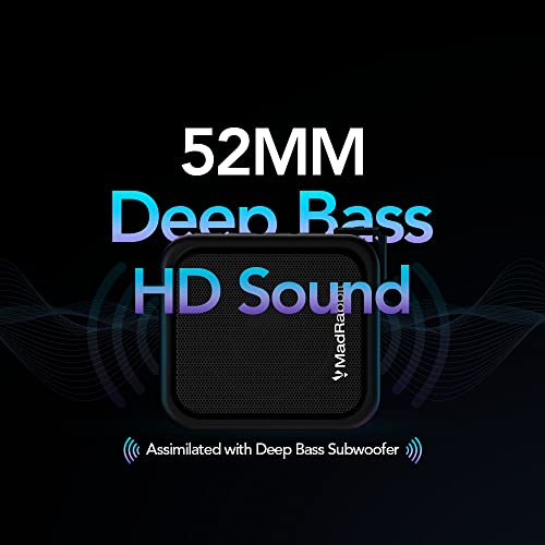 MadRabbit Sound Rock Wireless Portable Bluetooth Speaker with Deep Bass Subwoofer, IPX7, Call Function, Hook Lock black MadRabbit Sound Rock Wireless Portable Bluetooth Speaker with Deep Bass Subwoofer, IPX7, Call Function, Hook Lock black