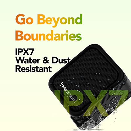 MadRabbit Sound Rock Wireless Portable Bluetooth Speaker with Deep Bass Subwoofer, IPX7, Call Function, Hook Lock black MadRabbit Sound Rock Wireless Portable Bluetooth Speaker with Deep Bass Subwoofer, IPX7, Call Function, Hook Lock black