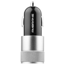 Ambrane ACC-74-M2.4A Dual Port car Charger For All Smartphones + Free Micro USB Cable (Black and Silver)-