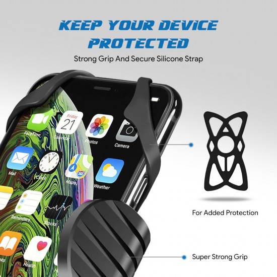AMKETTE iGrip Secure Bike Phone Holder Bike Mobile Holder (Black)