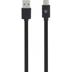 ARU ARA-11 PVC Finish 1 m Micro USB Cable Compatible with all Micro USB enabled devices, Black, One Cable