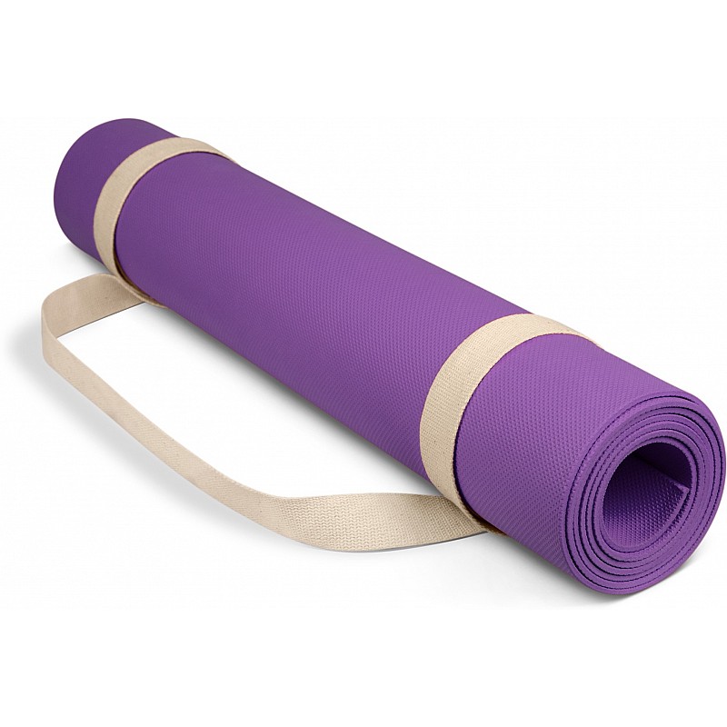 Yoga Mat with Strap, Blue 6 mm Yoga Mat