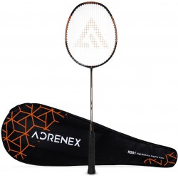 Adrenex R501 Full Graphite Badminton Racquet Black, Orange Strung Pack of 1