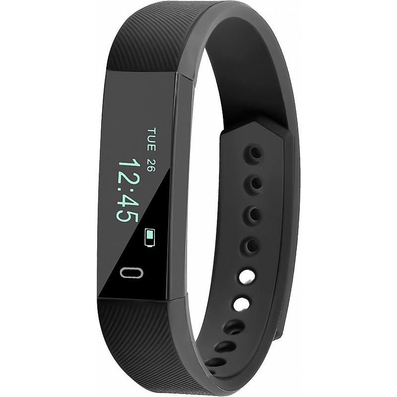 Ambrane AFB-29 Fitness Smart Band (Black Strap, Size : Free)