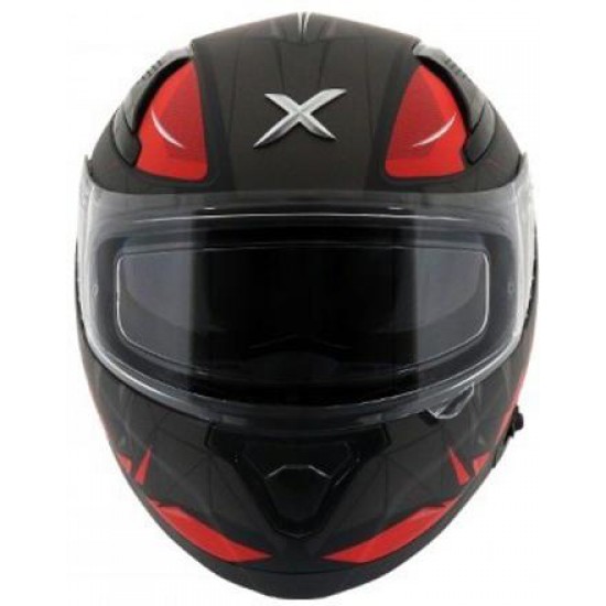 Axor Apex Hunter Motorbike Helmet   (Dull Black Red)