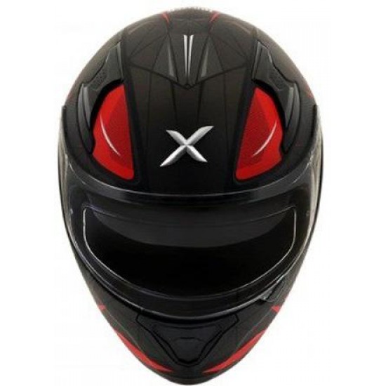 Axor Apex Hunter Motorbike Helmet   (Dull Black Red)