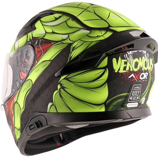 Axor Apex Venomous Black Neon Green Helmet Motorbike Helmet Axor Apex Venomous Black Neon Green Helmet Motorbike Helmet