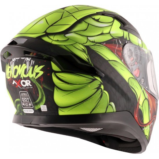 Axor Apex Venomous Black Neon Green Helmet Motorbike Helmet