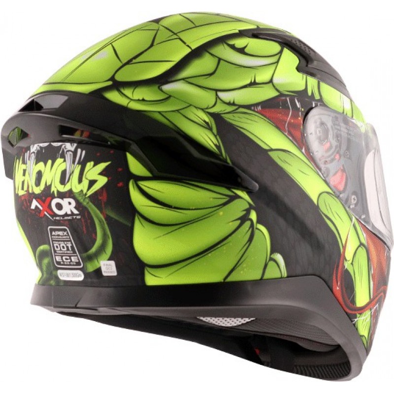 Axor Apex Venomous Black Neon Green Helmet Motorbike Helmet