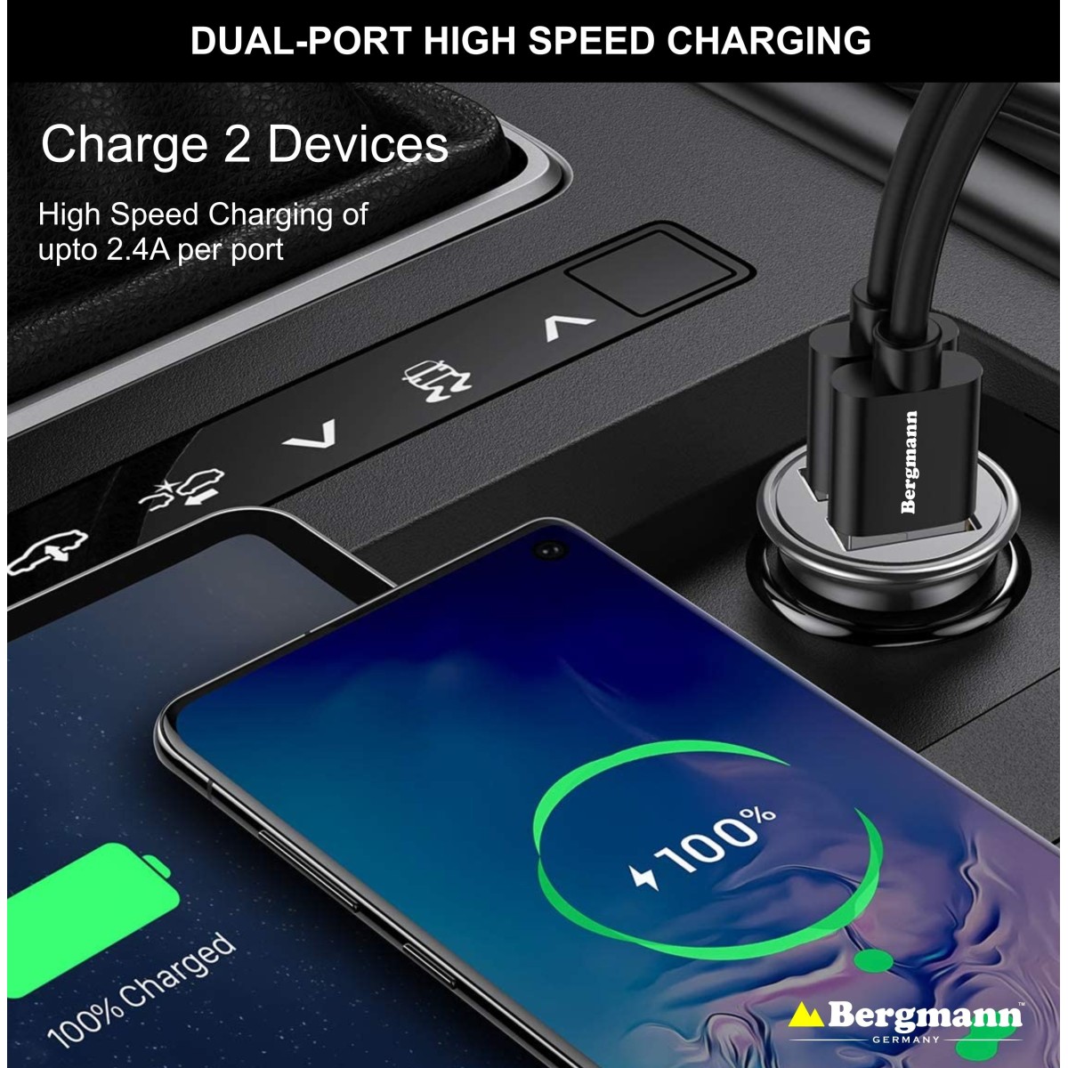 Bergmann 4.8 Amp Turbo Car Charger