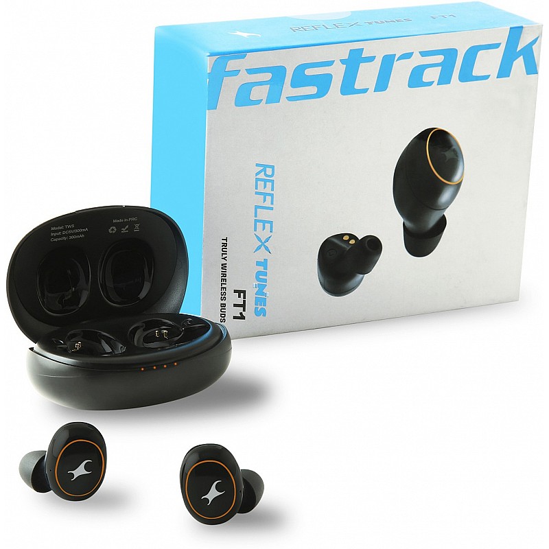 Fastrack Reflex Tunes FT1BKB01 Buds Bluetooth Headset (Black, True Wireless)