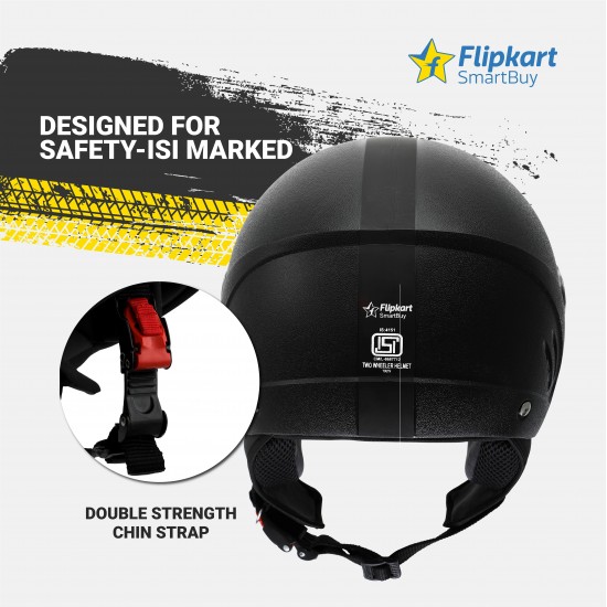 Flipkart SmartBuy Bolt ISI Marked Open-face with Clear Visor ABS Motorbike Helmet (Black)
