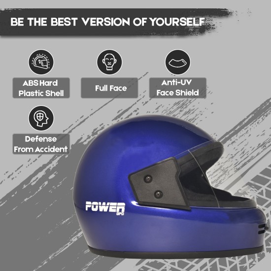 Flipkart SmartBuy Power GPD Motorbike Helmet (Metallic Blue Glossy)