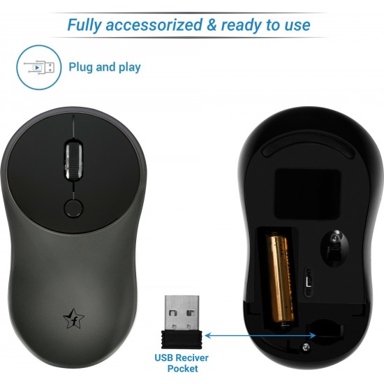 SmartBuy Turbo Wireless M7151  Mouse   (2.4GHz Wireless, Black, Grey)