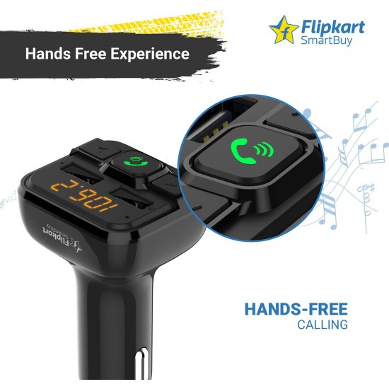 Flipkart SmartBuy v4.2 Car Bluetooth Device with Car Charger, FM Transmitter   (Black)