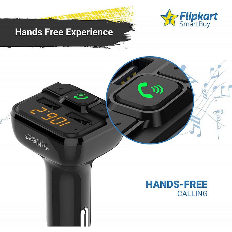 Flipkart SmartBuy v4.2 Car Bluetooth Device with Car Charger, FM Transmitter   (Black)