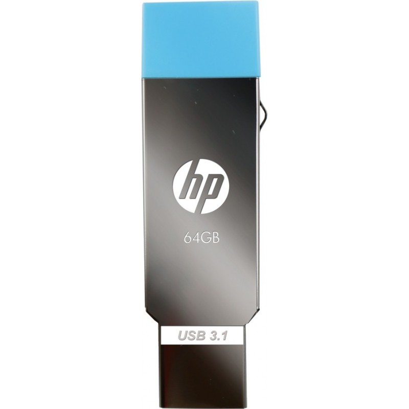 HP MM-OTG032GB-02P 32 GB Pen Drive  (Silver, Blue)