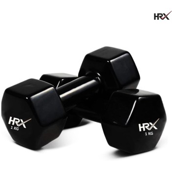 HRX Vinyl Coated Fixed Weight Dumbbell (2 kg Pack of 2)