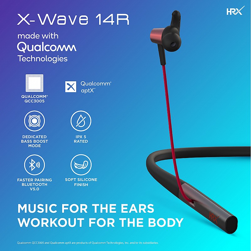 RX X-Wave 14R with Bass Boost Mode Bluetooth Headset   (Comet Red, In the Ear)