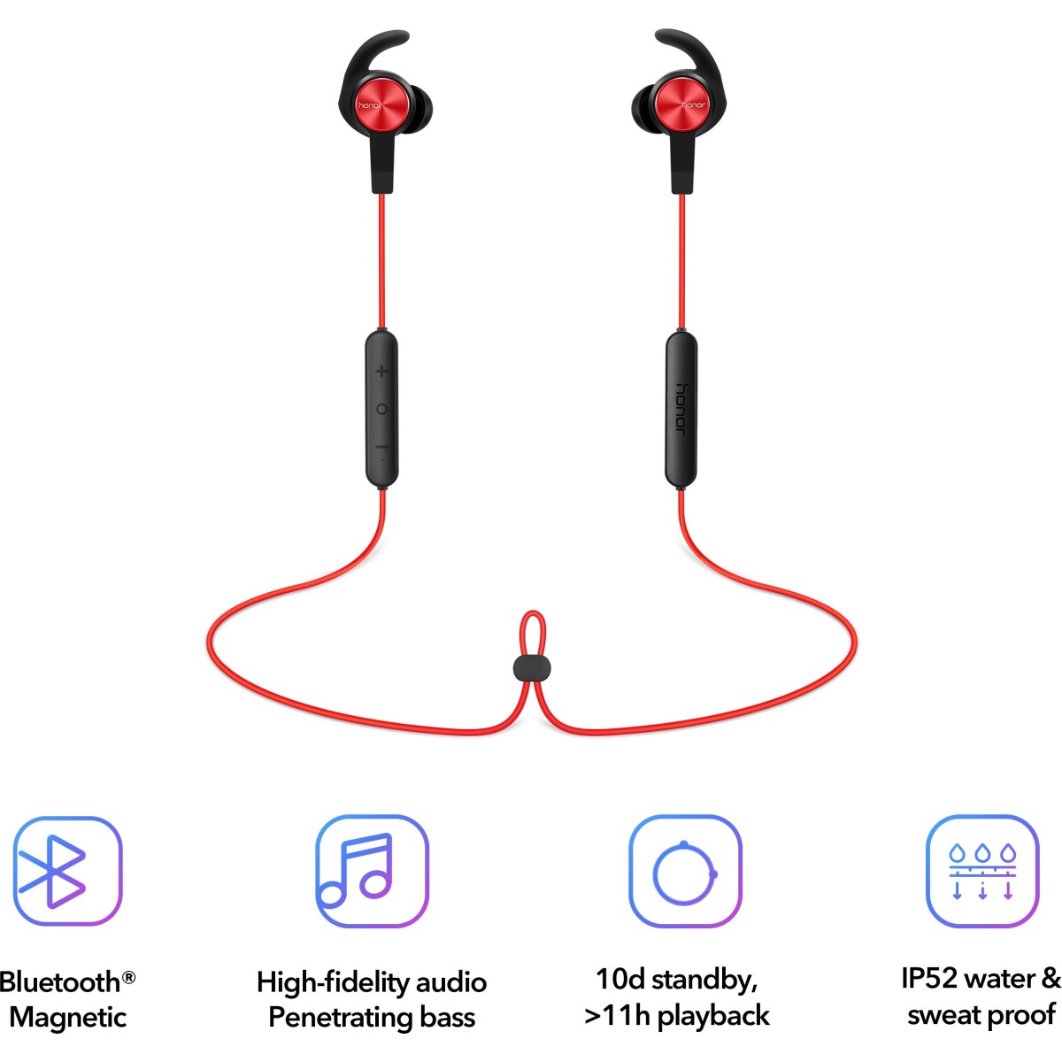 Honor AM61 Bluetooth Headset   (black, In the Ear)