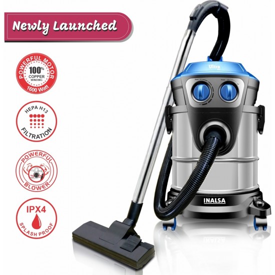 Inalsa Ultra WD21 Wet Dry Vacuum Cleaner Black,Blue