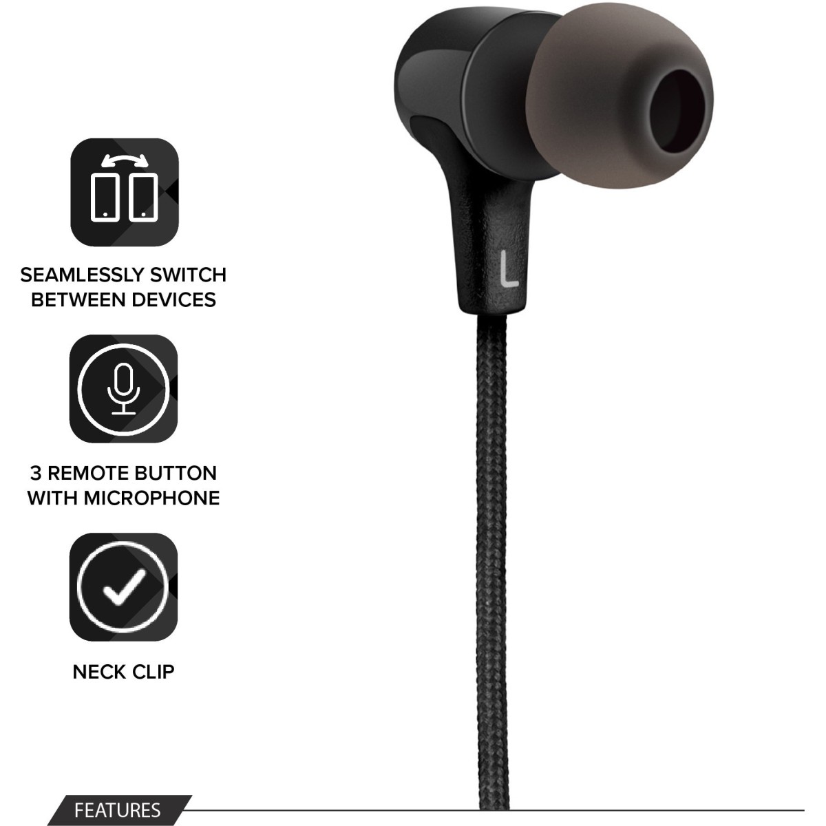 JBL E25BT by Harman Signature Sound Wireless in-Ear Headphones with Mic (Black)