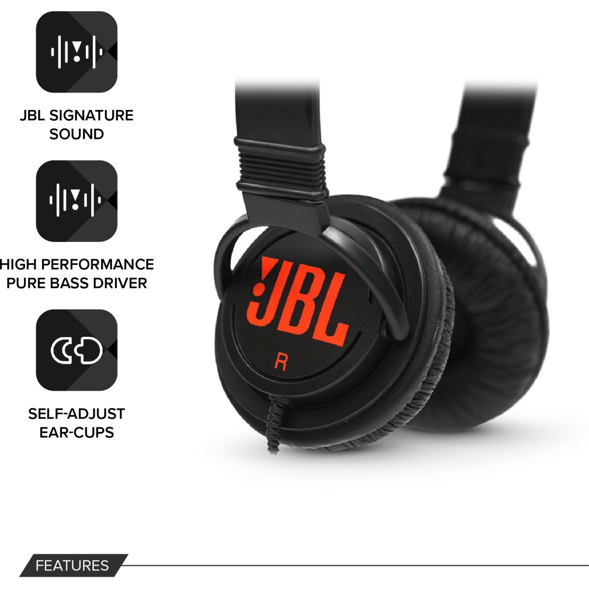 JBL T250SI Wired Headset without Mic  (Black, Wired over the head)