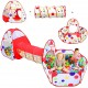 Kiddie Castle 3 in 1 Colorful Rainbow Tunnel Ball Pool for Kids Ball