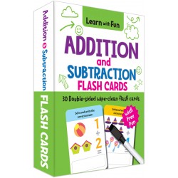  Kiddie Castle Addition And Subtraction 30 Double Sided Flash Cards With Free Pen   (Multicolor)