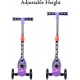  Kiddie Castle Foldable Scooter for Kids 4 Level Height PU Wheels with Brake   (Purple)