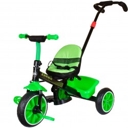  Kiddie Castle Tricycle With Cushion Seat, Parental Handle and Storage Basket Tricycle   