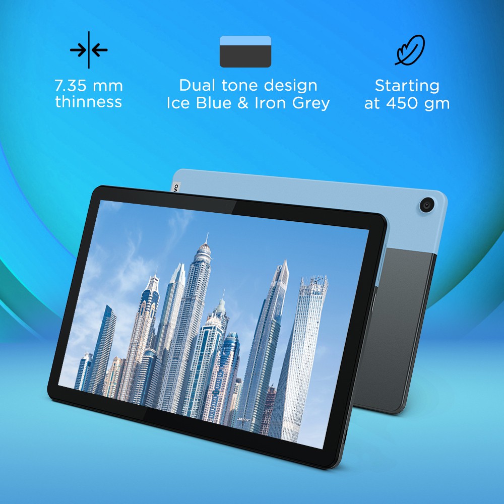 Lenovo Ideapad Duet Chromebook 4 GB RAM 128 GB ROM 10.1 inch with Wi-Fi Only Tablet (Ice Blue, Iron Grey)