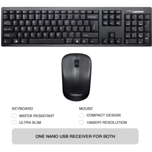 Lenovo KB MICE_BO Wireless combo 100 Eng Wireless Laptop Keyboard (Black) Lenovo KB MICE_BO Wireless combo 100 Eng Wireless Laptop Keyboard (Black)