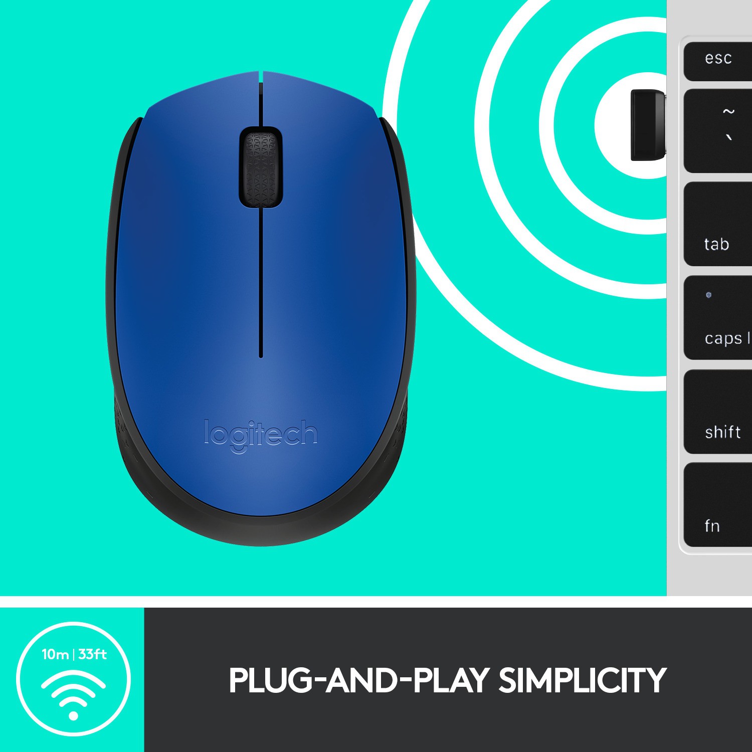 Logitech M171 Optical Tracking, Ambidextrous Wireless Optical Mouse (2 ...