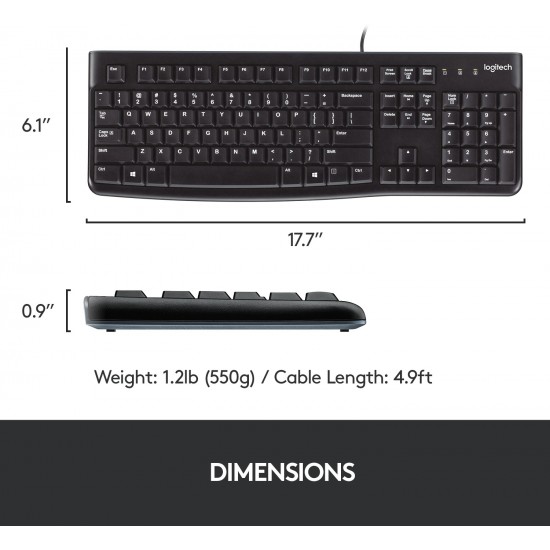Logitech MK120 USB 2.0 Keyboard and Mouse Combo (Black)