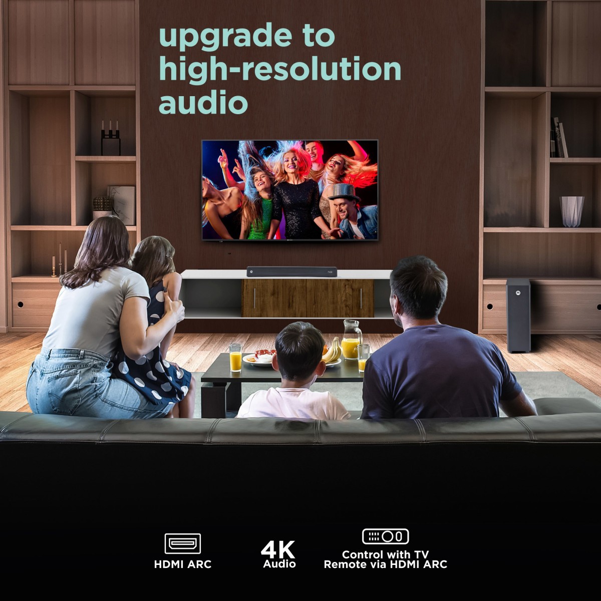 MOTOROLA AmphisoundX with HDMI ARC 100 W Bluetooth Soundbar   (Black, 2.1 Channel)