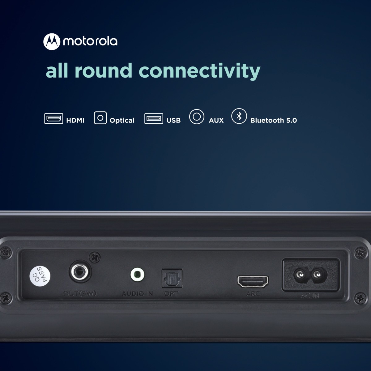 MOTOROLA AmphisoundX with HDMI ARC 100 W Bluetooth Soundbar   (Black, 2.1 Channel)