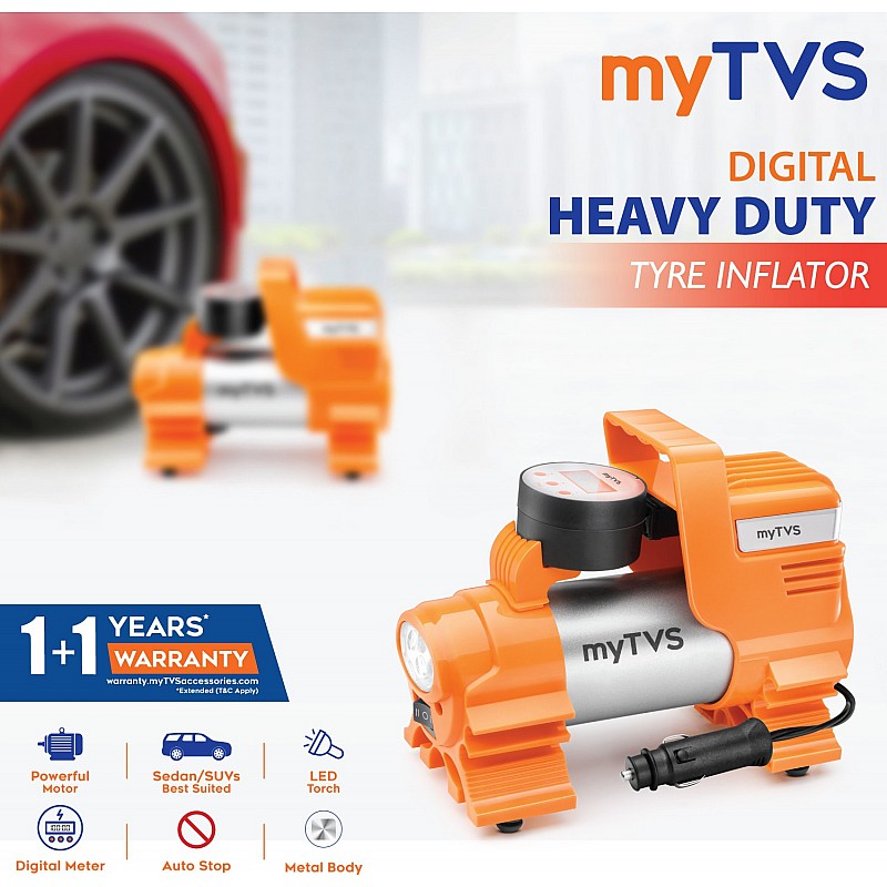 MYTVS 120 psi Tyre Air Pump for Car & Bike 