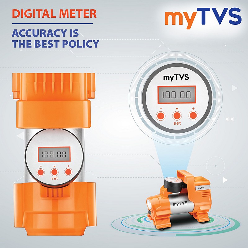 MYTVS 120 psi Tyre Air Pump for Car & Bike 