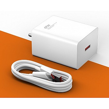 Mi 67 W (MDY-13-EC) Sonic Charge 3.0 Charger Combo 67 W 3 A Mobile Charger   (White)