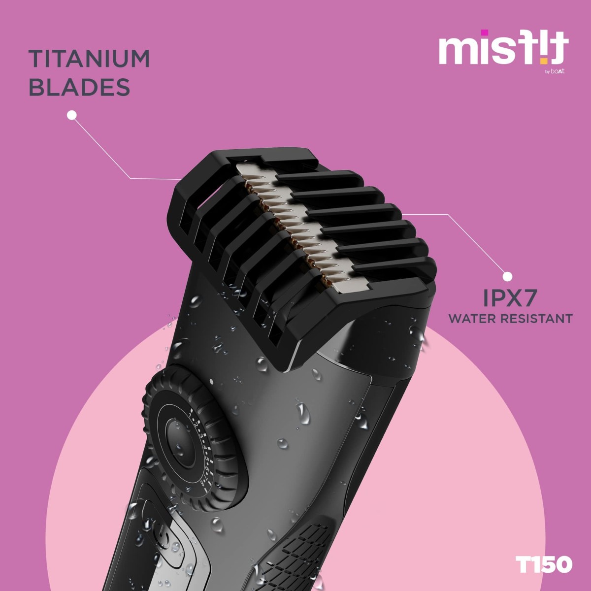 Misfit by boat T150 trimmer 90 mins runtime 45 length black