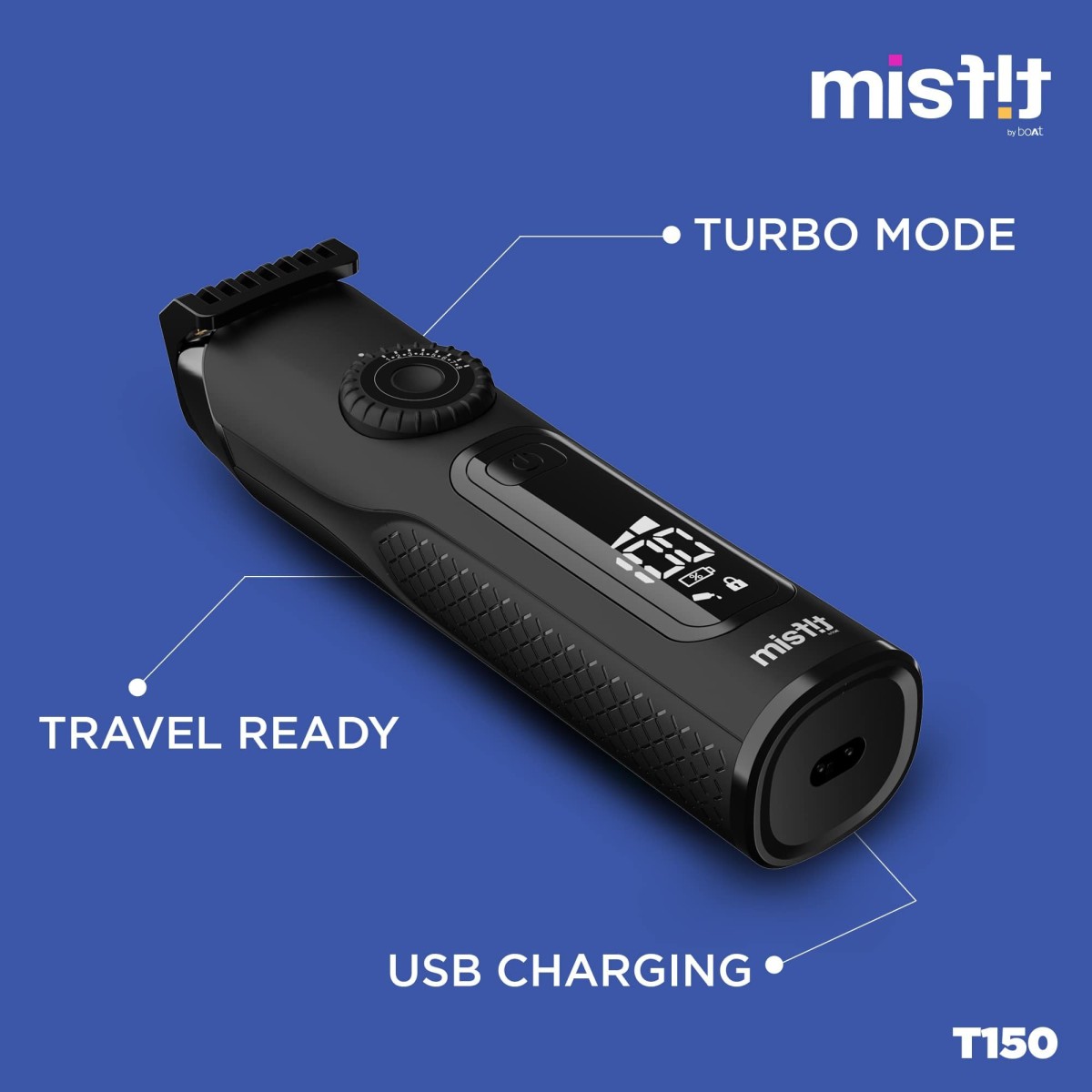 Misfit by boat T150 trimmer 90 mins runtime 45 length black