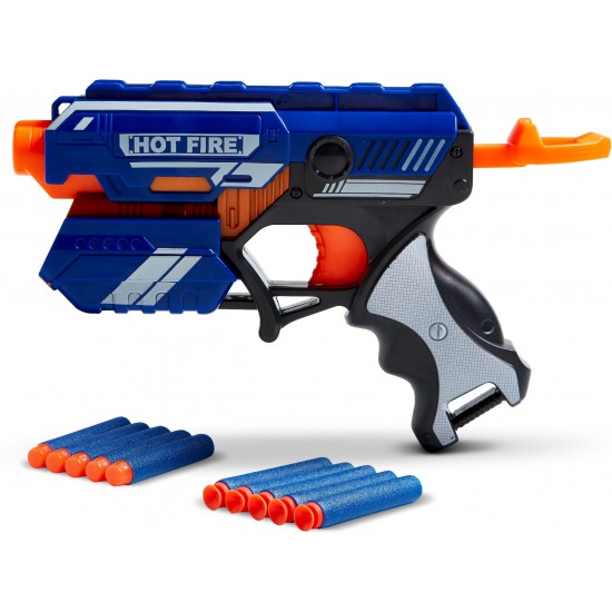 Miss & Chief Manual Blaze Storm Gun Blaster with 10 Foam Bullets for Kids Guns & Darts (Blue) ~