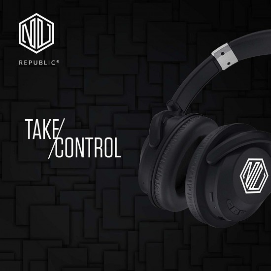 Nu Republic Funx 2 Over-Ear Wireless Headphones X-Bass (Black)