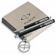 PARKER Vector Standard Roller Ball pen +Ball pen Black body with free Parker Key Chain Pen Gift Set   (Blue)