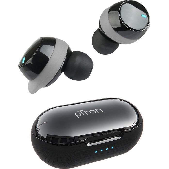 PTron Basspods 581 Bluetooth Headset (Black & Grey, True Wireless) PTron Basspods 581 Bluetooth Headset (Black & Grey, True Wireless)