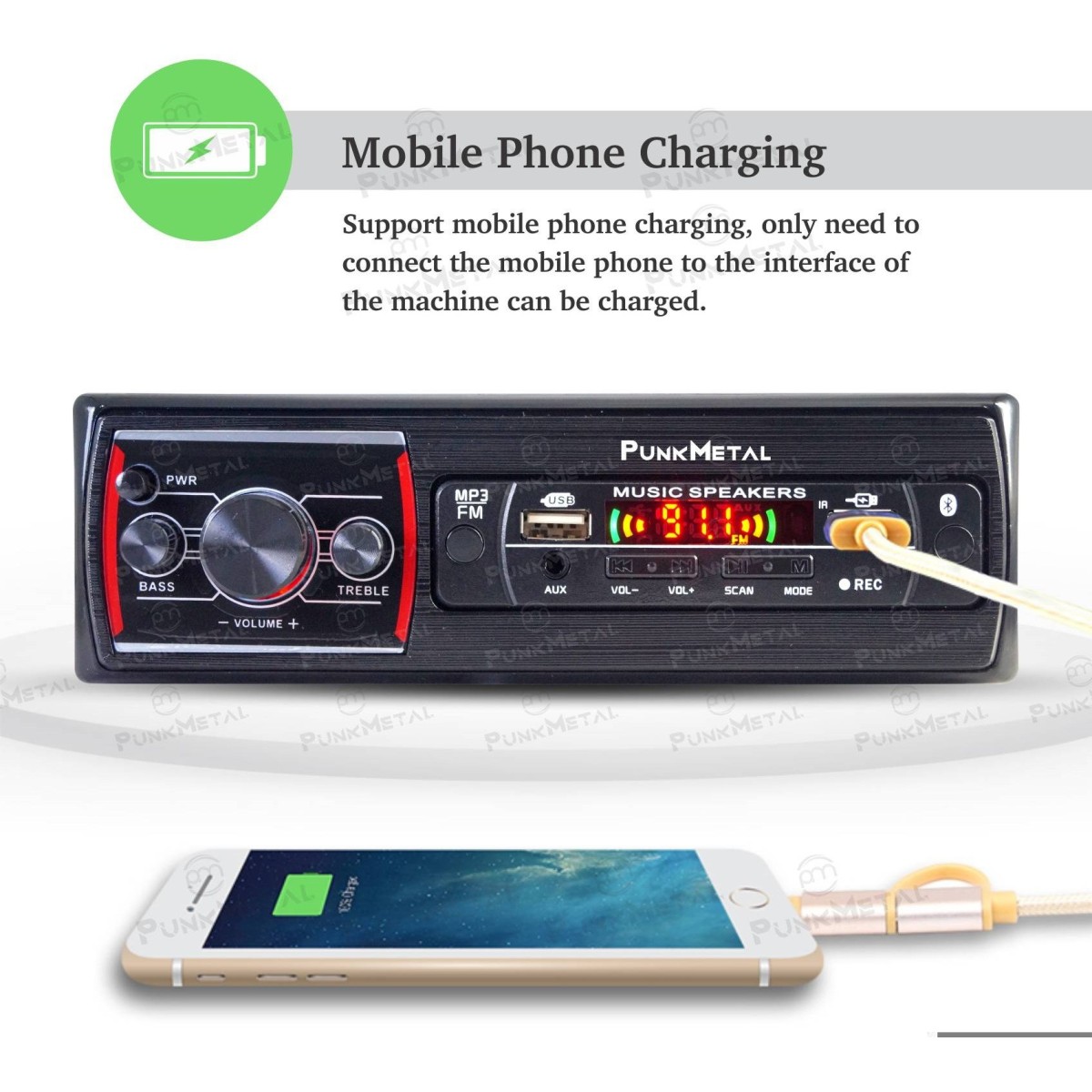 PunkMetal DUAL-USB/SD/AUX/BLUETOOTH/FM/MP3 Car Stereo (Single Din) PunkMetal DUAL-USB/SD/AUX/BLUETOOTH/FM/MP3 Car Stereo (Single Din)