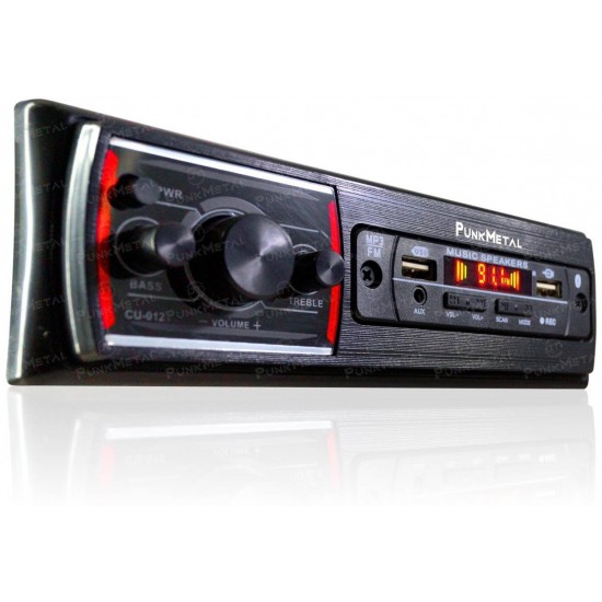 PunkMetal DUAL-USB/SD/AUX/BLUETOOTH/FM/MP3 Car Stereo (Single Din)