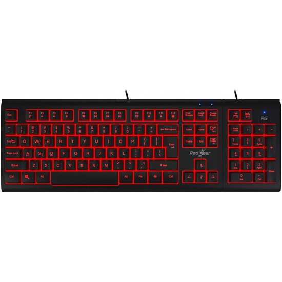 Redgear Dual Hammer 2 in 1 Keyboard with 3 LED Color Wired USB Gaming Keyboard Black